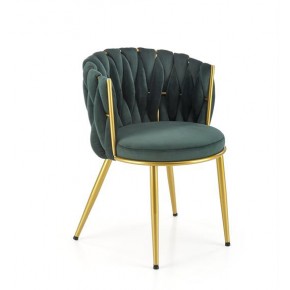 Стул HALMAR K517 темно-зеленый/золотой